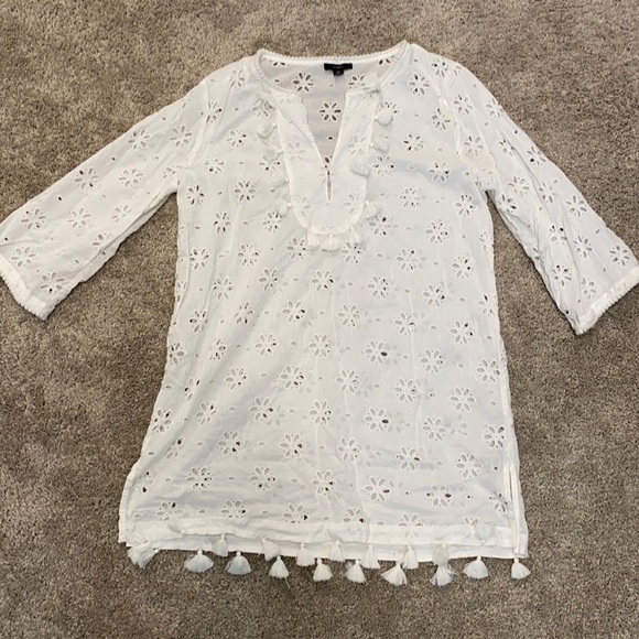 J. Crew Swim J Crew White Eyelet Swim Cover Up Poshmark